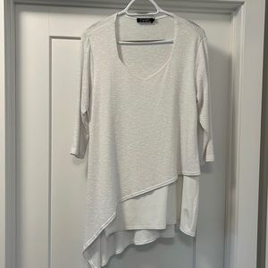 Sympli White Tunic Style Sweater, Size 12.